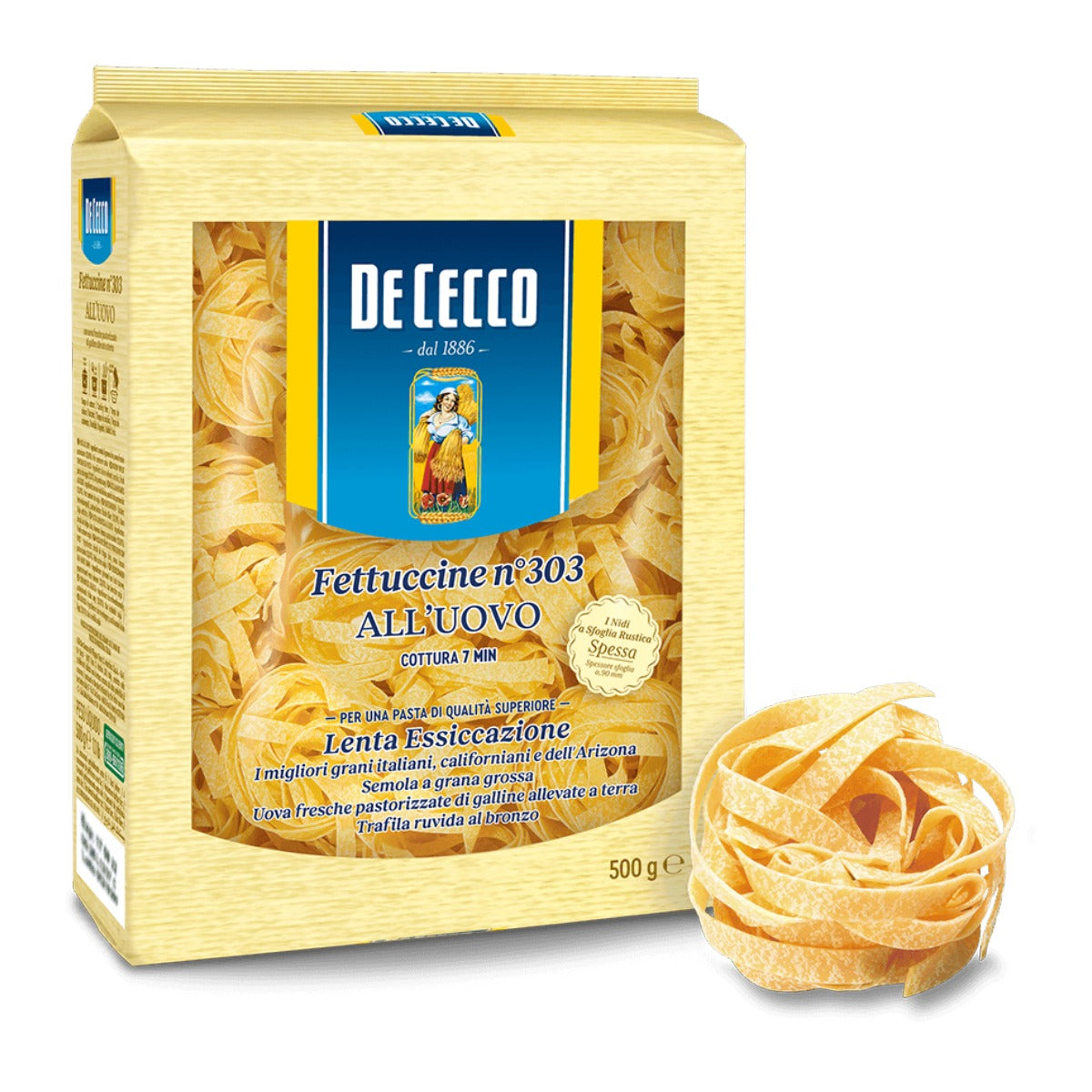 De Cecco Egg Pasta Fettuccine no.303 All'Uovo 500g – Italia Solutions UK
