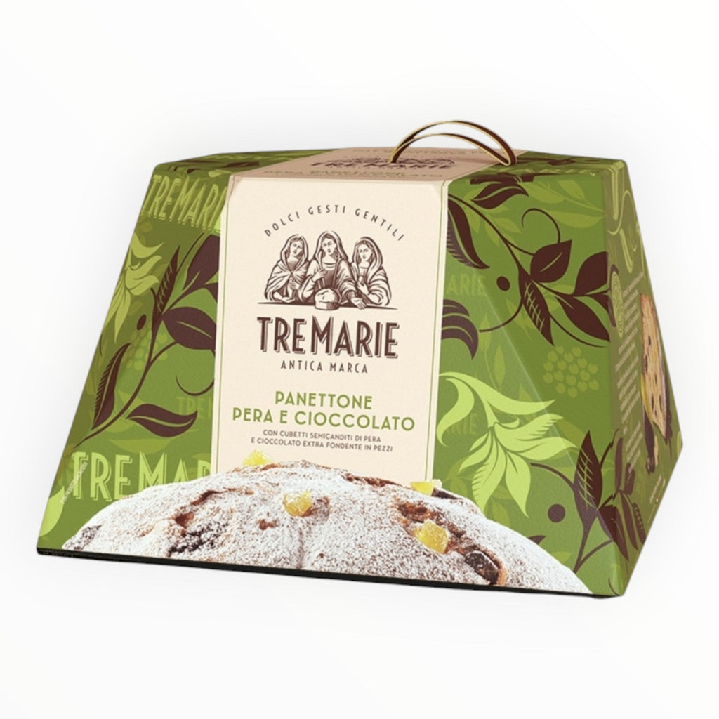 Tre Marie Panettone Pear & Chocolate, Candied Pear Cubes and Extra Dark Chocolate 930g