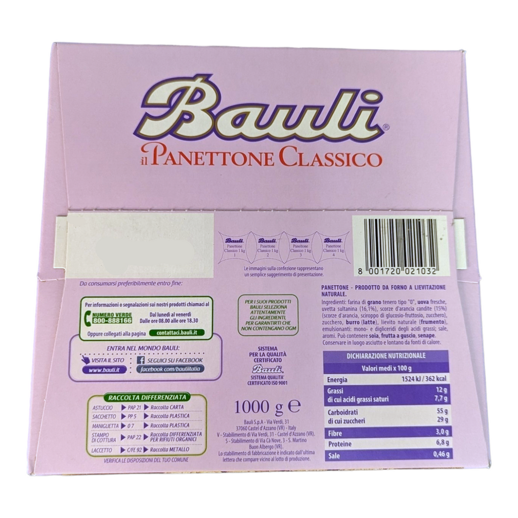 Bauli Il Panettone Classico 1kg - Italia Solutions UK