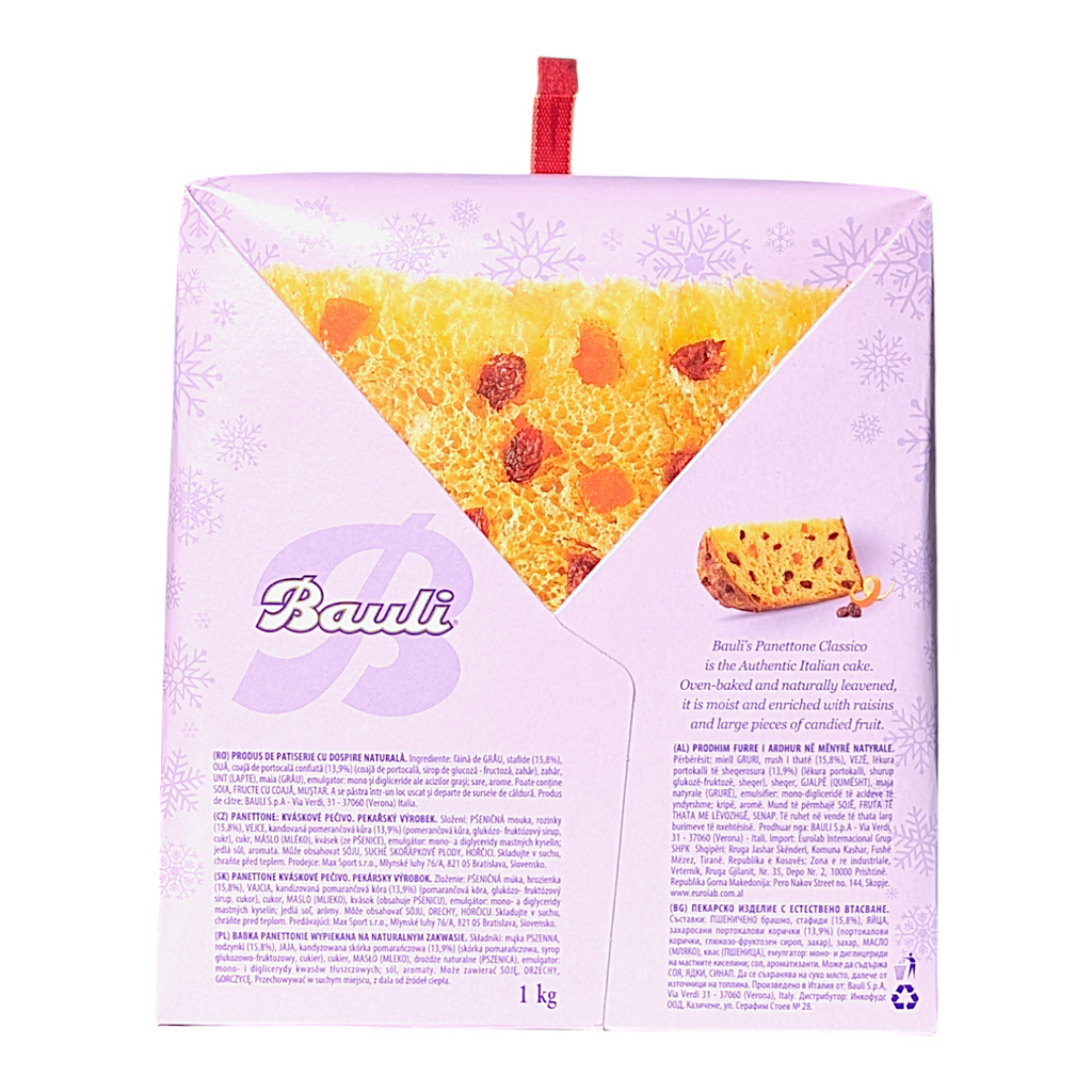 Bauli Il Panettone Classico - Cake Enriched with Raisins and Candied Fruits 1kg