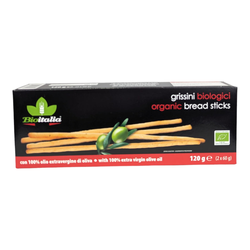 BioItalia Organic Breadsticks, made with Extra Virgin Olive Oil, Bio Grissini con Olio 120g