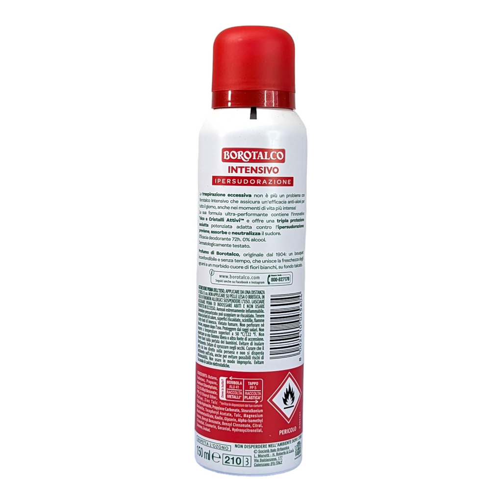 Borotalco Red, Intensive Anti-Perspirant Deodorant Spray 0% Alcohol, 72 Hr - 150ml