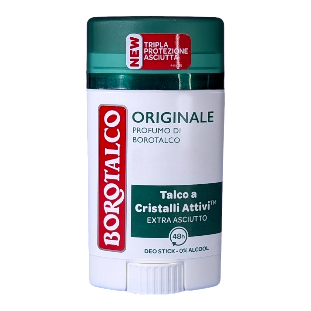 Borotalco Original Deodorant Stick 0% Alcohol, con Microtalco 48 Hr - 40ml