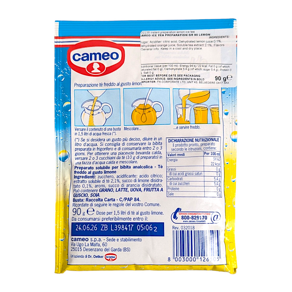 Cameo Preparato Per Te' Freddo/ Lemon Ice Tea Instant Preparation 90g