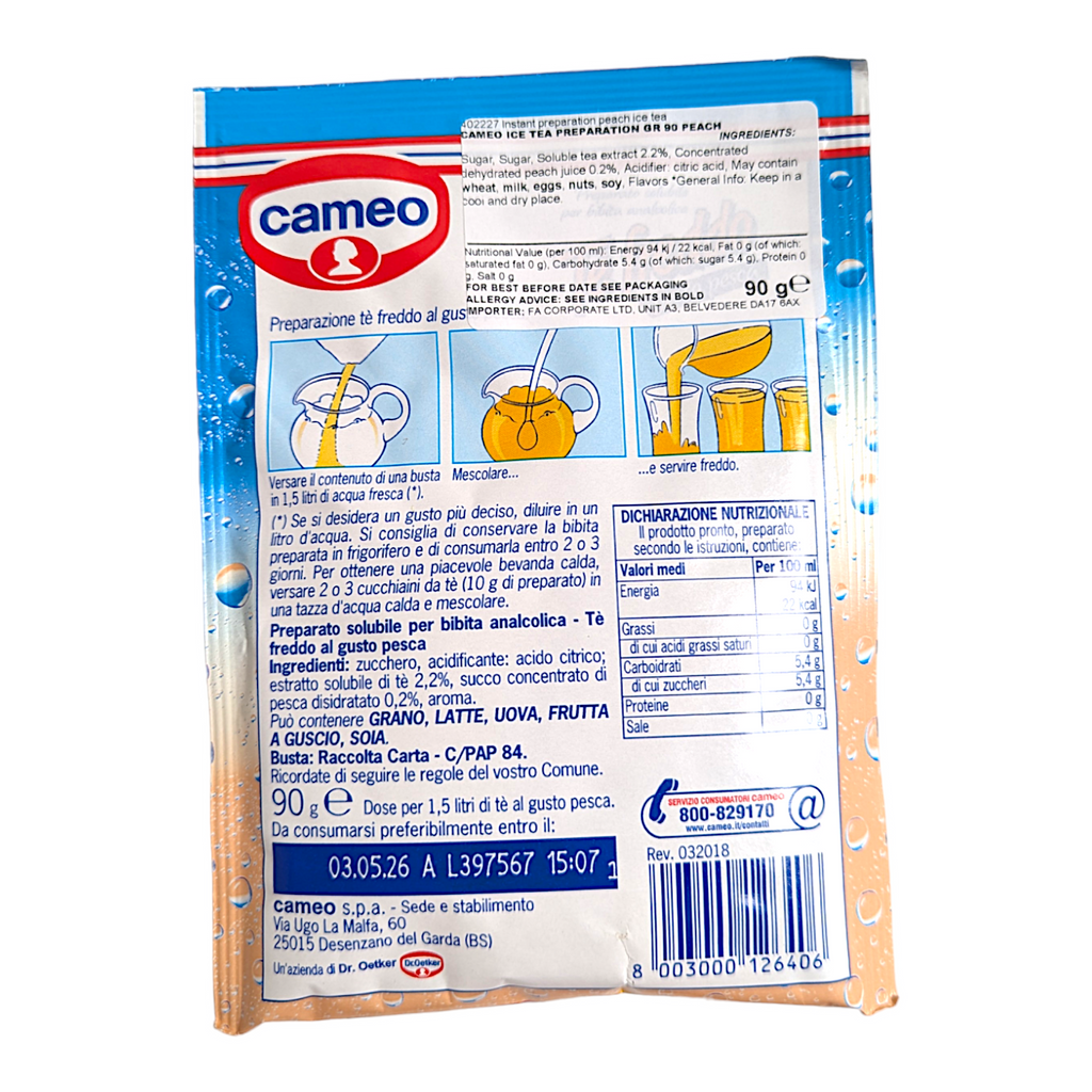 Cameo Preparato Per Te' Freddo / Peach Ice Tea Instant Preparation 90g