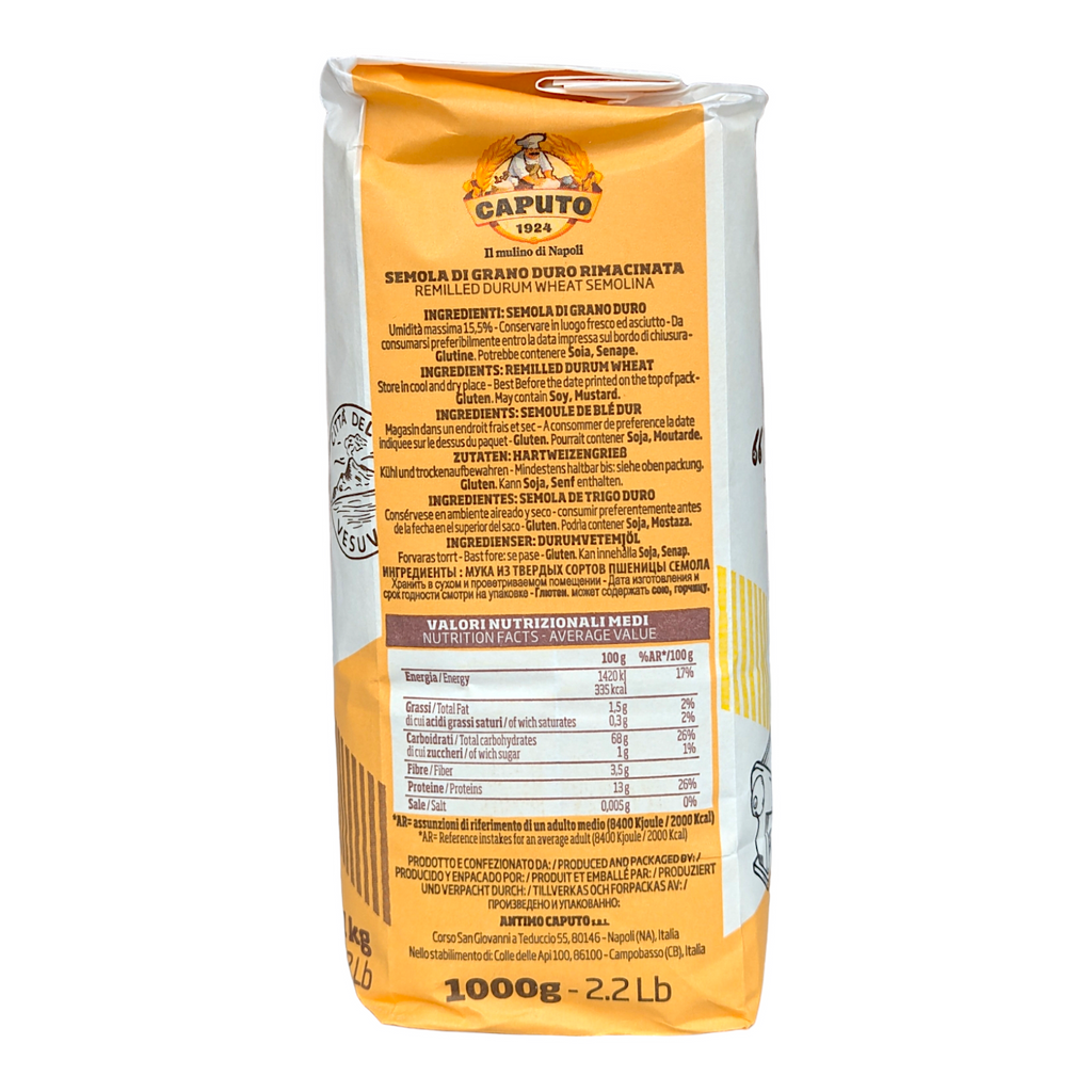 Caputo Farina di Semola Rimacinata, Double Milled Semolina Flour 1kg