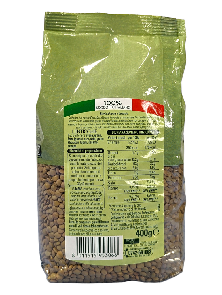 Colfiorito 100% Italian Lentils / Lenticchie 400g - Italia Solutions UK