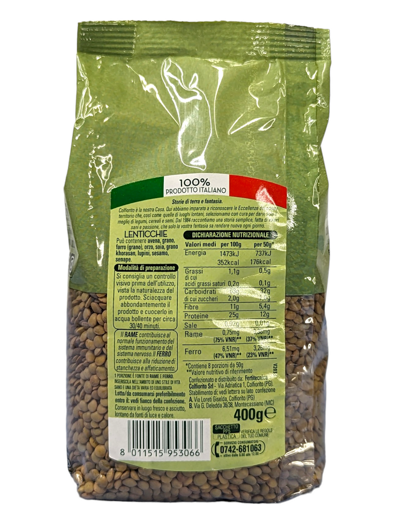 Colfiorito 100% Italian Lentils / Lenticchie 400g - Italia Solutions UK