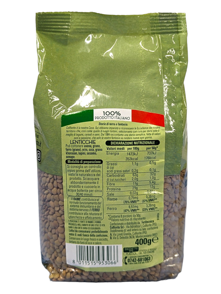 Colfiorito 100% Italian Lentils / Lenticchie 400g - Italia Solutions UK