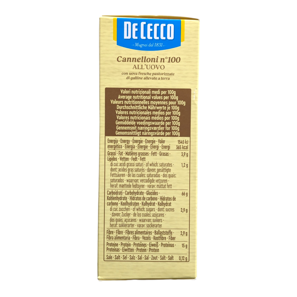 De Cecco Egg Pasta Cannelloni no.100 - 500g