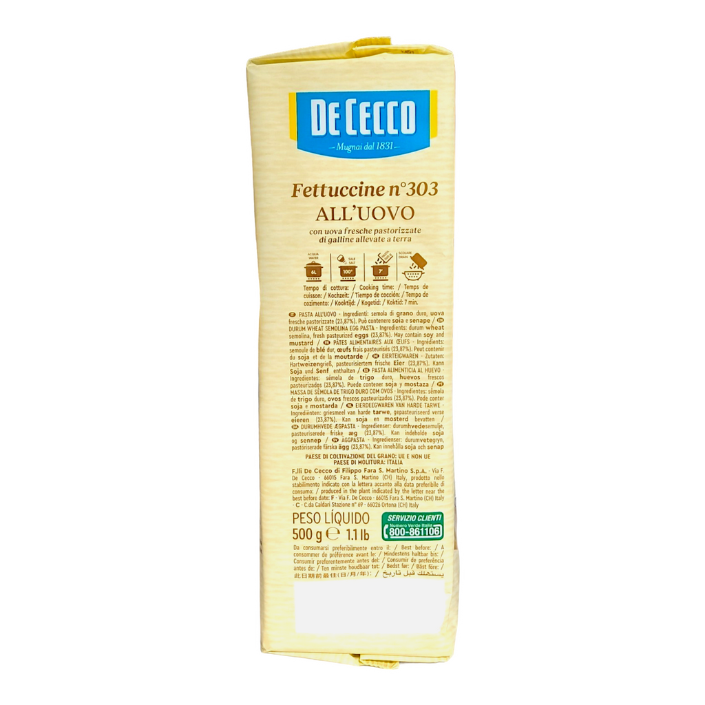 De Cecco Egg Pasta Fettuccine no.303 All'Uovo 500g