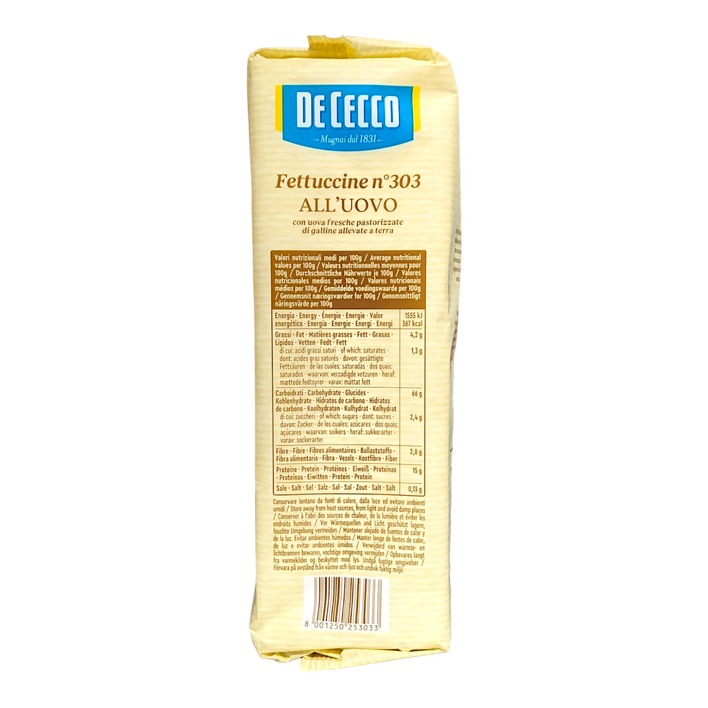 De Cecco Egg Pasta Fettuccine no.303 All'Uovo 500g