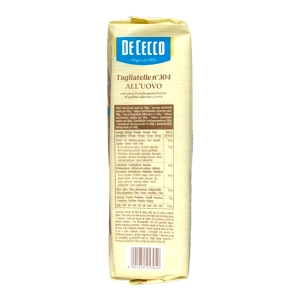 De Cecco Egg Pasta Tagliatelle no.304 All'Uovo 500g