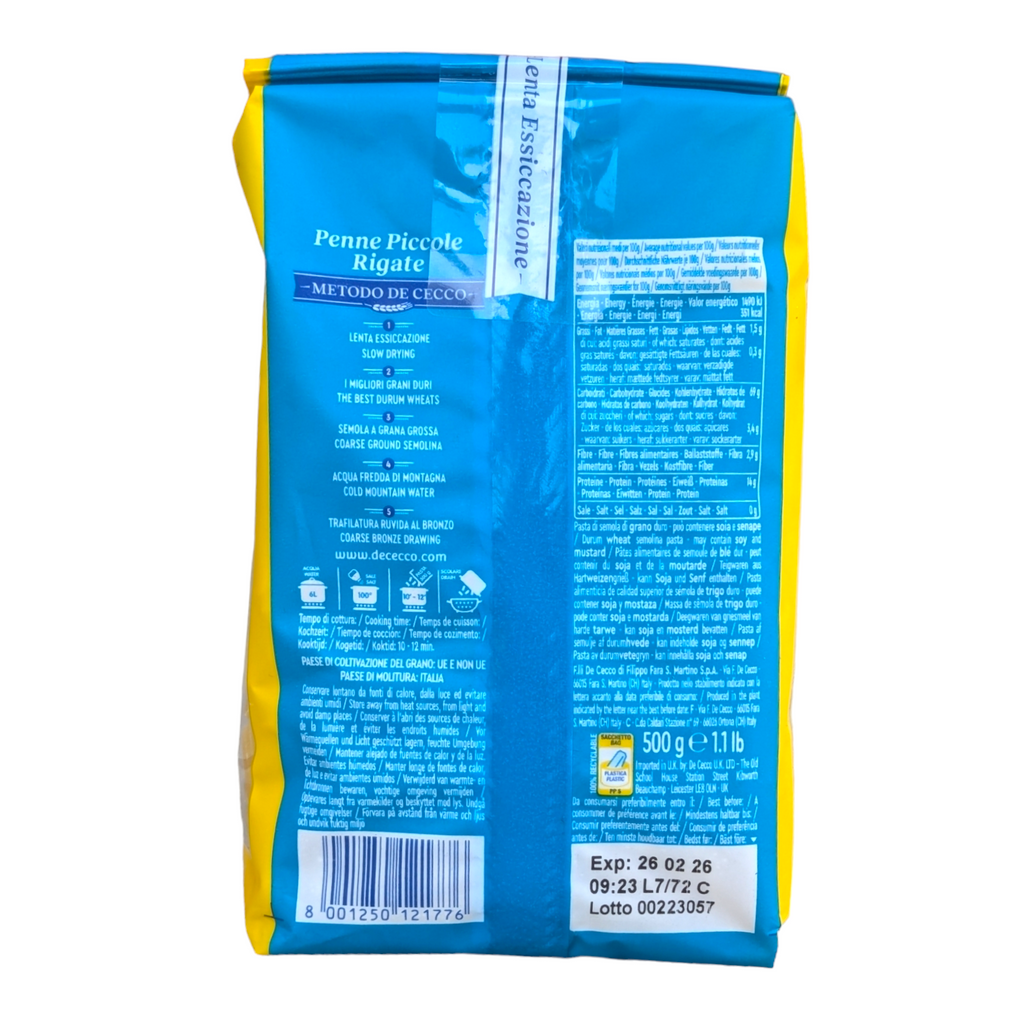 De Cecco Pasta Penne Piccole Rigate no.177 - 500g