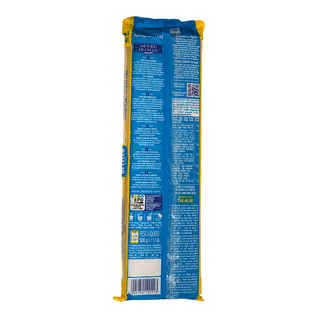 De Cecco Spaghettini no.11 - 500g Long Pasta