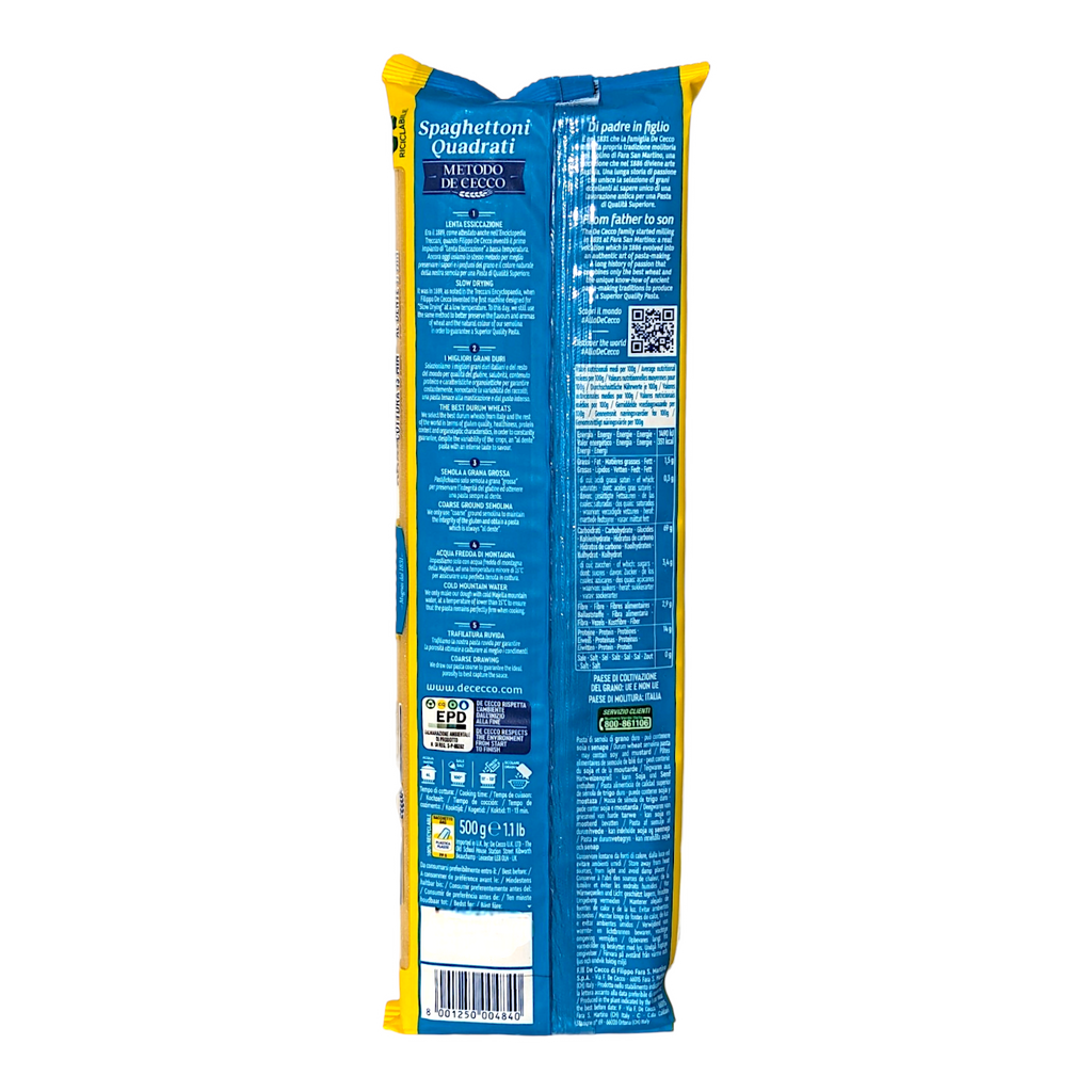 De Cecco Spaghettoni Quadrati no.413 - 500g Long Pasta