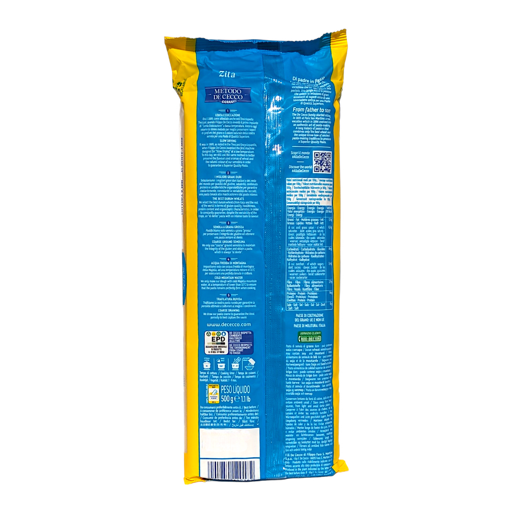 De Cecco Zita no.18 - 500g Long Pasta Straws