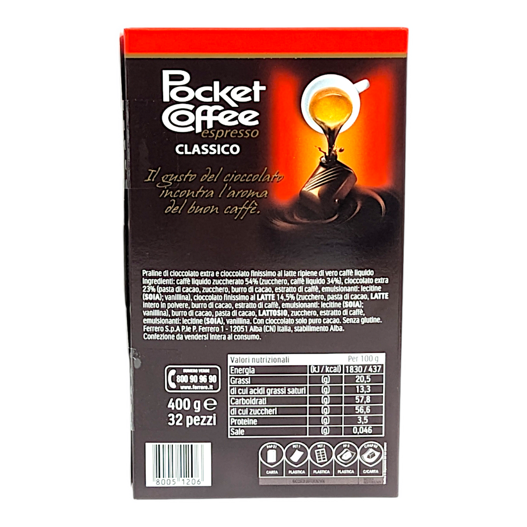 Ferrero Pocket Coffee - Dark Chocolates Filled with Liquid Espresso - Pack of 32