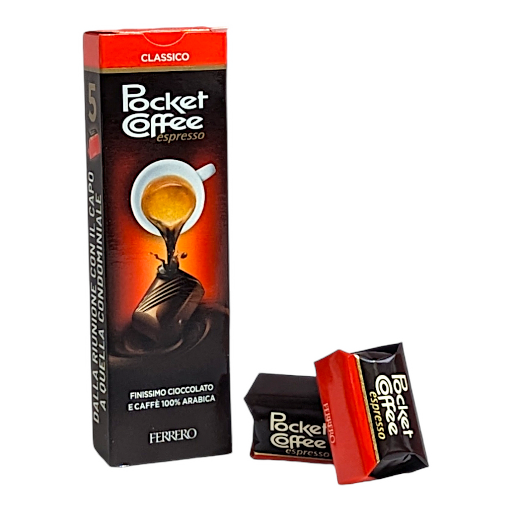 Ferrero Pocket Coffee - Dark Chocolates Filled with Liquid Espresso - Pack of 5
