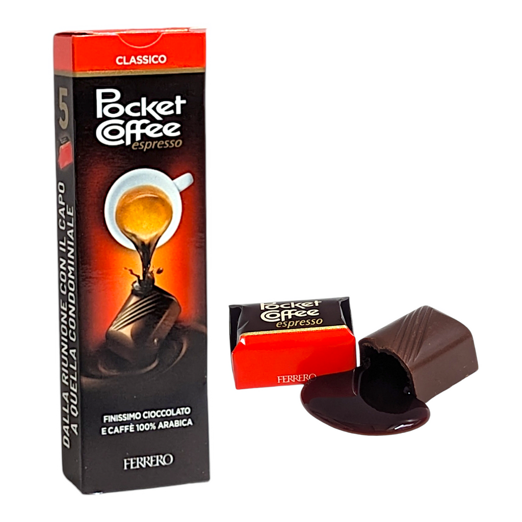 Ferrero Pocket Coffee - Dark Chocolates Filled with Liquid Espresso - Pack of 5