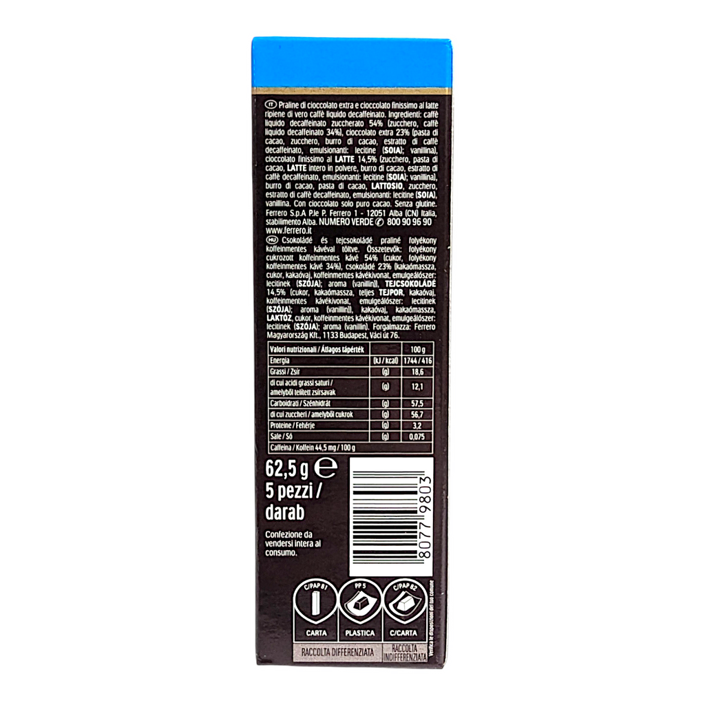Ferrero Pocket Coffee Dark Chocolates Filled with Decaf Liquid Espresso - Pack of 5
