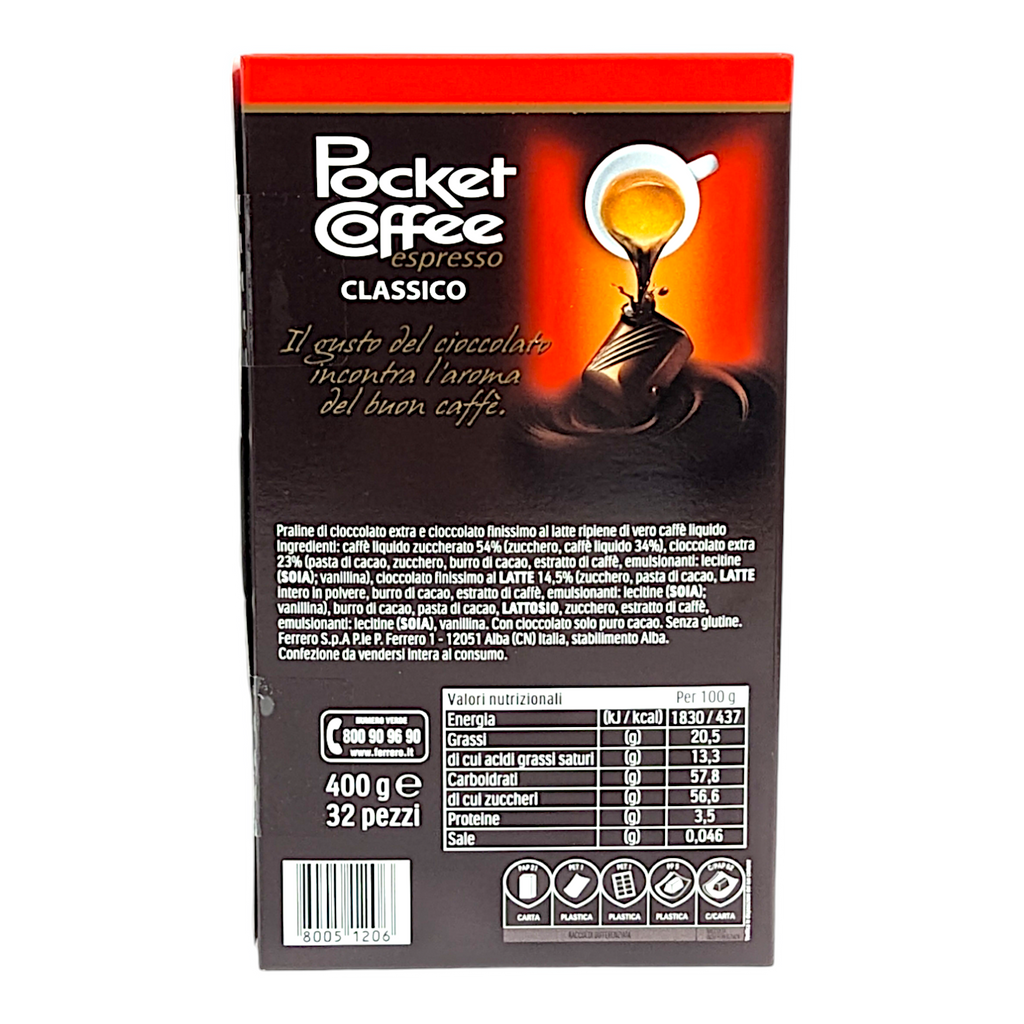 Ferrero Pocket Coffee Dark Chocolates Filled with Liquid Espresso - Pack of 18