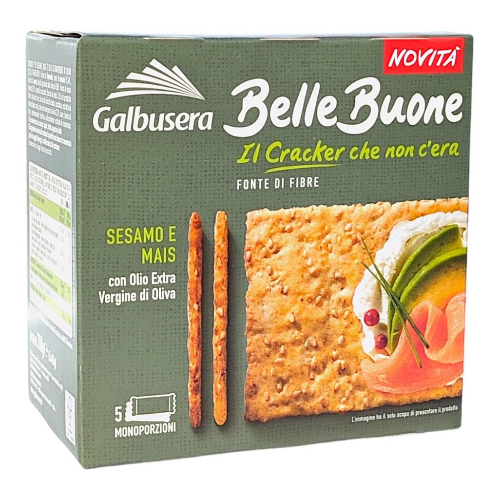 Galbusera Belle Buone Sesame & Corn Cracker with Extra Virgin Olive Oil (5x40g) 200g - Italia Solutions UK