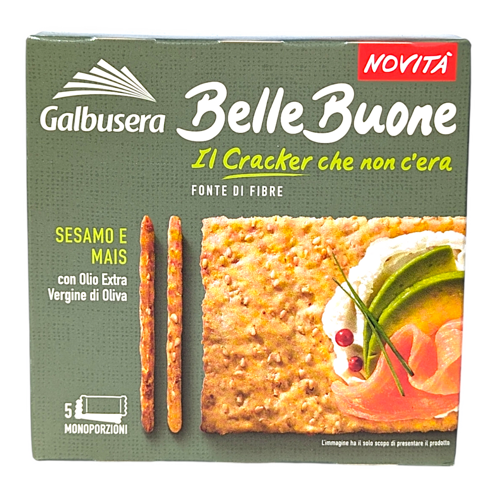 Galbusera Belle Buone Sesame & Corn Cracker with Extra Virgin Olive Oil (5x40g) 200g - Italia Solutions UK