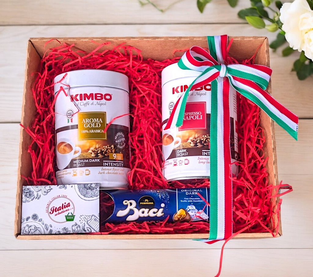 Italian Coffee Gift Set: Kimbo Aroma Gold and Napoli
