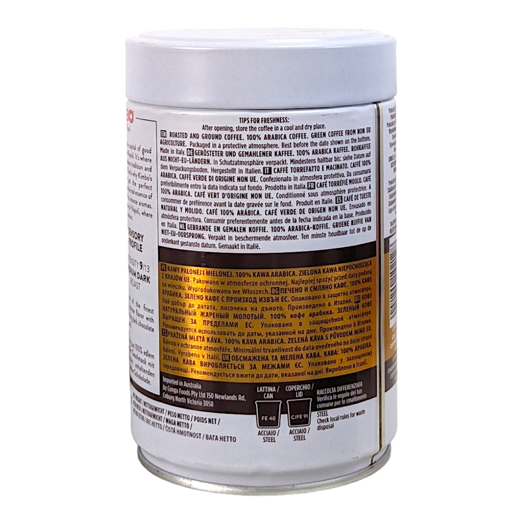 Kimbo Ground Coffee Aroma Gold 250g Tin