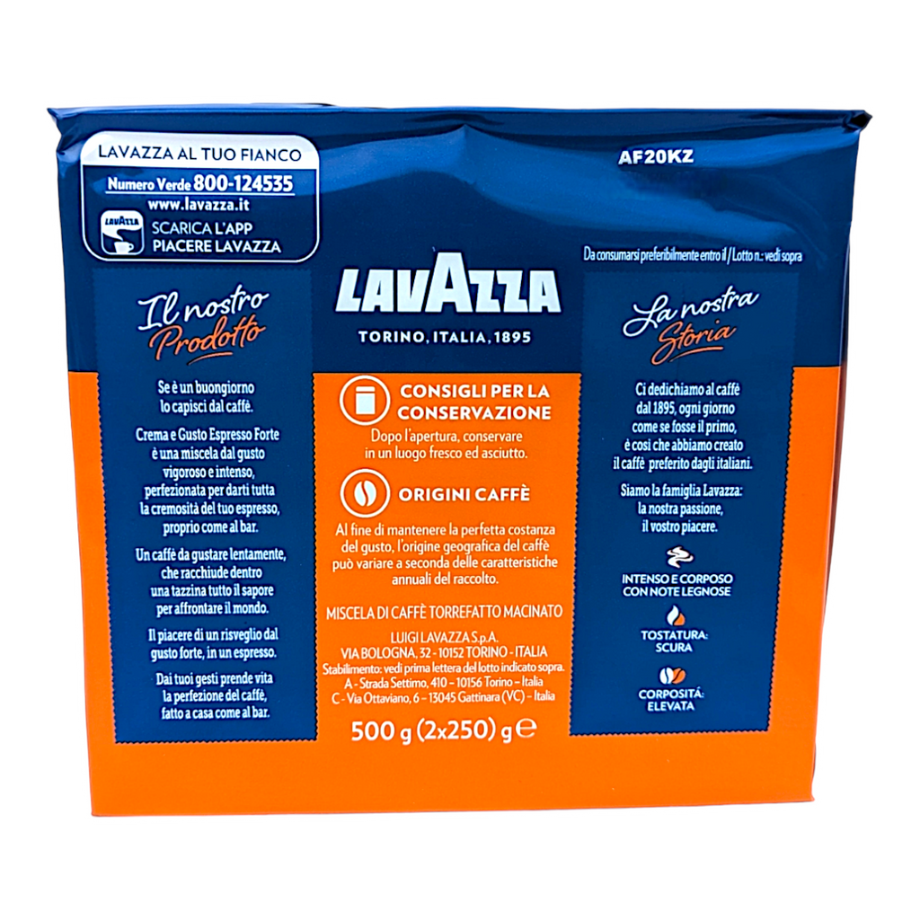 Lavazza Crema e Gusto Forte, Strong Flavour Espresso Ground Coffee 2x250g