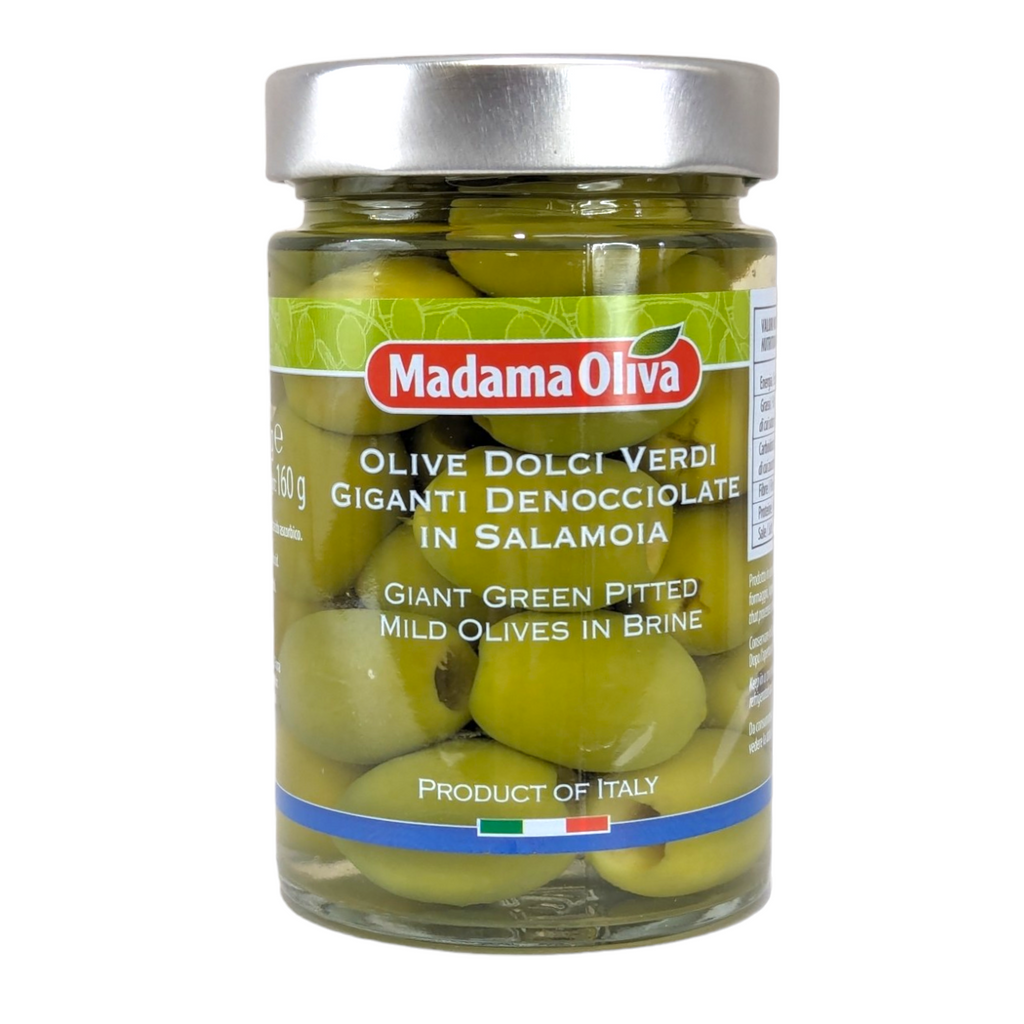 Madama Oliva Giant Green Mild Pitted Olives 300g
