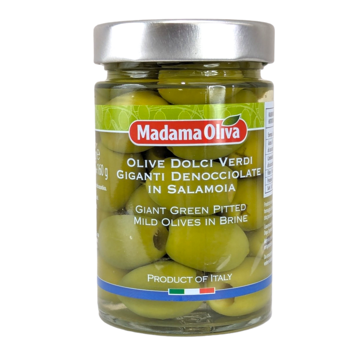 Madama Oliva Giant Green Mild Pitted Olives 300g | Italia Solutions UK