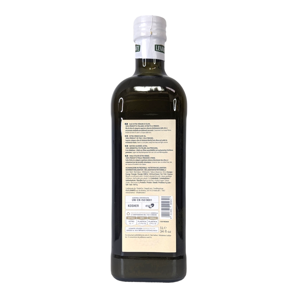 Levente, Masseria San Nicola, Extra Virgin Olive Oil 100% Italiano 1L