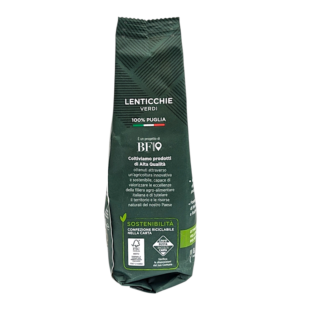 Le Stagioni d'Italia Lenticchie Verdi - 100% Italian Legumes Dry Green Lentils, 400g - Italia Solutions UK