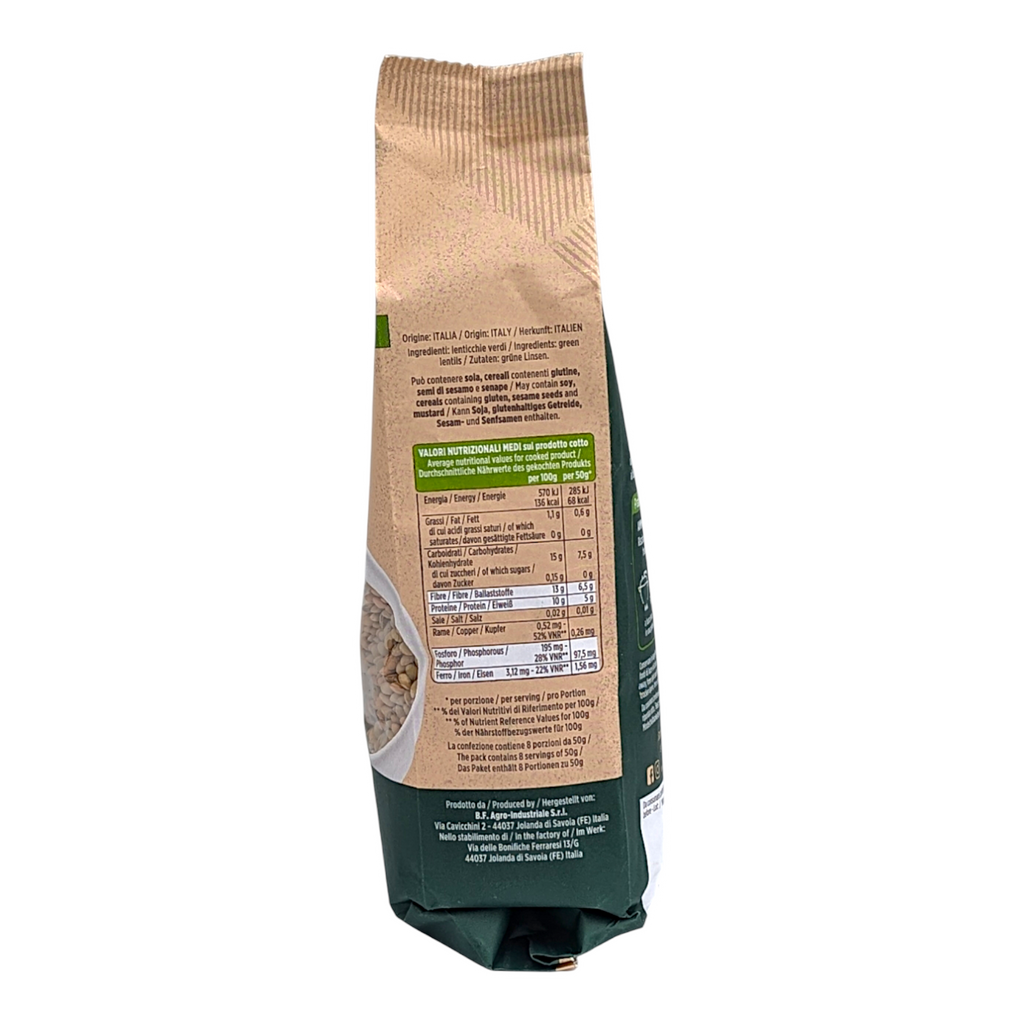 Le Stagioni d'Italia Lenticchie Verdi - 100% Italian Legumes Dry Green Lentils, 400g - Italia Solutions UK