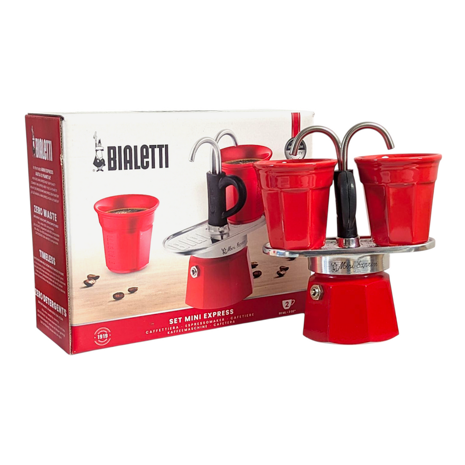 Bialetti Caffettiera Red Set Mini Express, Espresso Maker