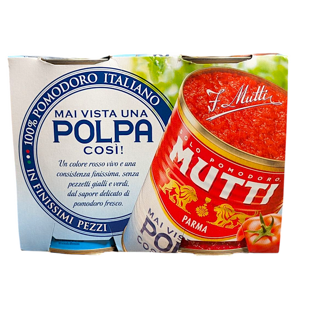 Mutti Finely Chopped Tomatoes, Polpa di Pomodoro in Finissimi Pezzi 400g x 2 Tins - Italia Solutions UK