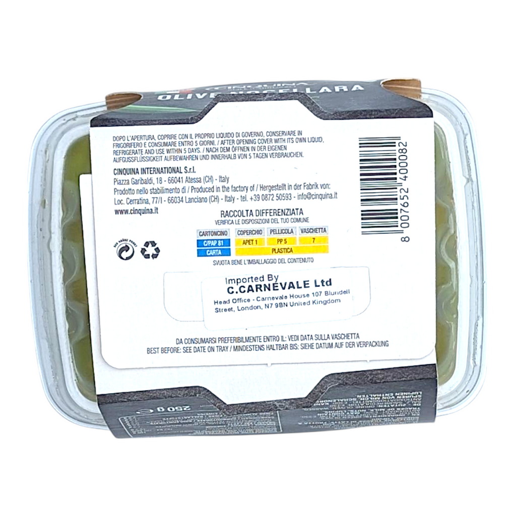 Cinquina Olive Verdi Nocellaria di Sicilia Classica 250g - Italia Solutions UK