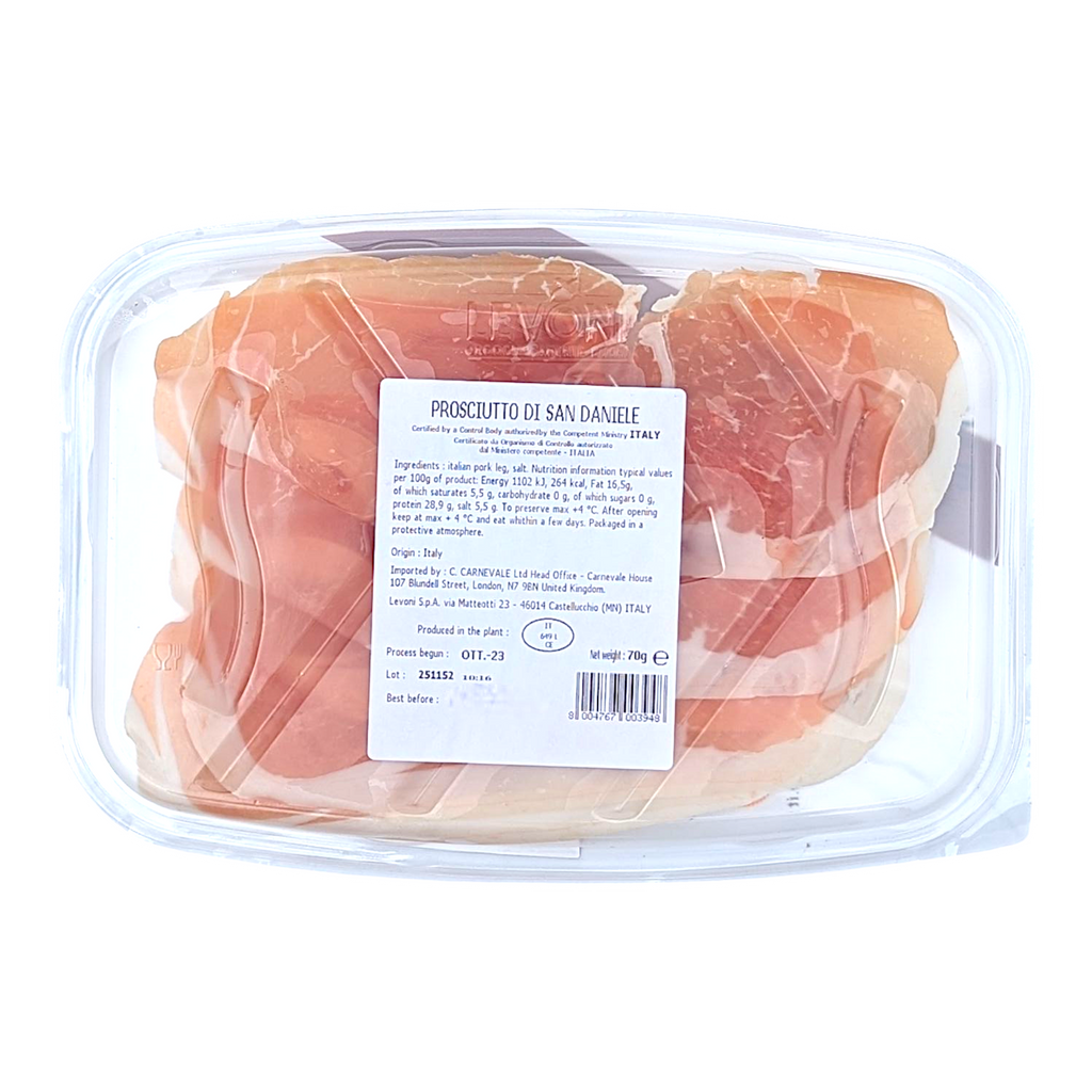 Levoni Prosciutto Crudo di San Daniele Sliced 70g - Italia Solutions UK