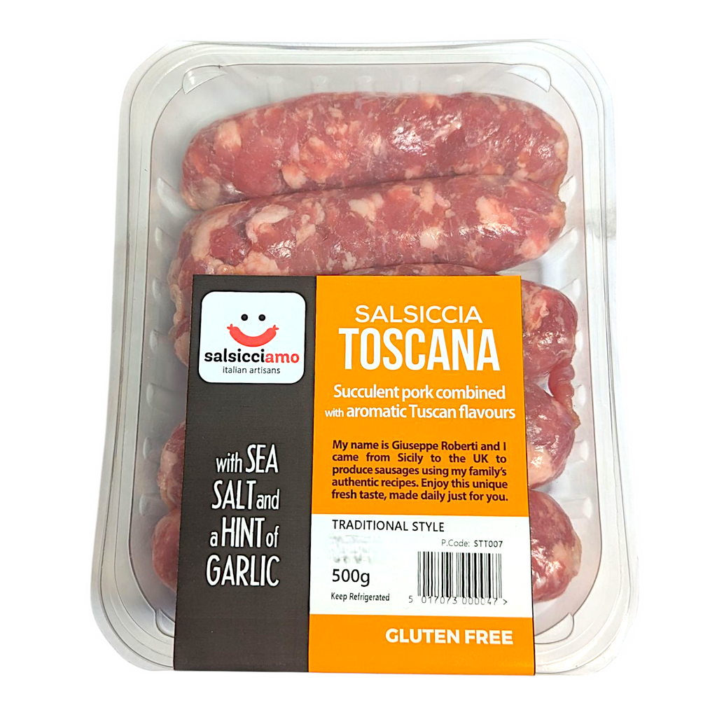 Salsicciamo Salsiccia Toscana - Sausage with Sea Salt and Garlic 500g - Italia Solutions UK
