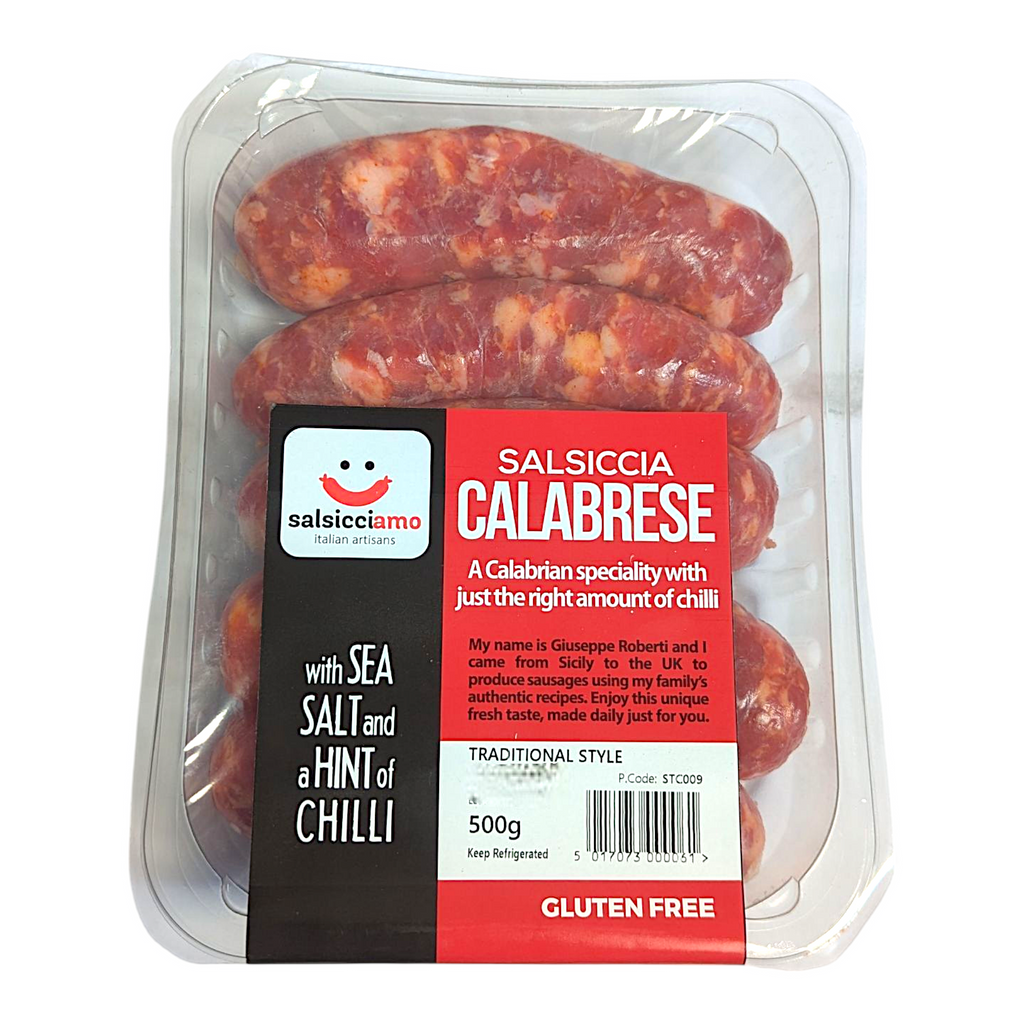 Salsicciamo Salsiccia Calabrese - Sausage with Sea Salt and Chili 500g - Italia Solutions UK