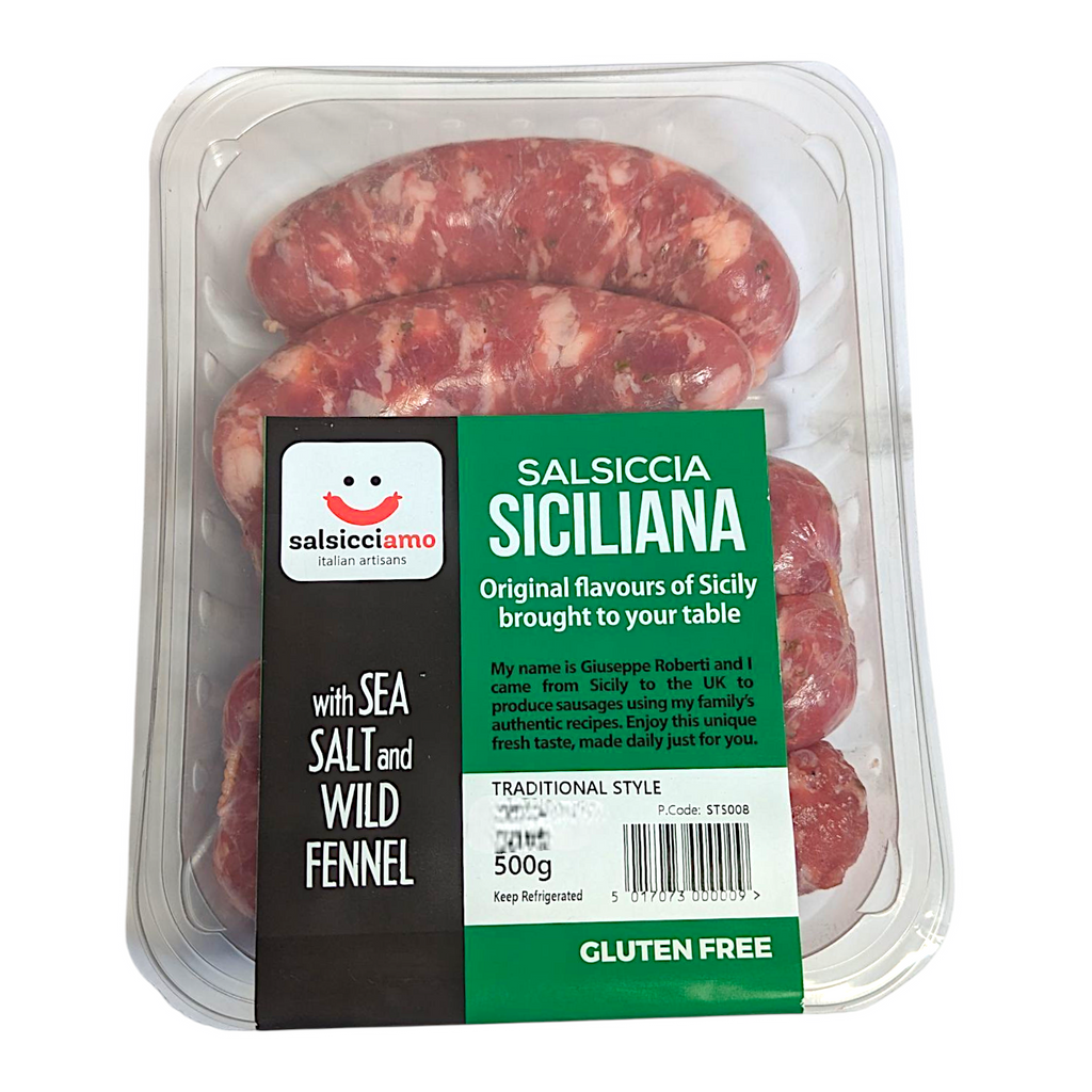 Salsicciamo Salsiccia Siciliana - Sausage with Sea Salt and Wild Fennel 500g - Italia Solutions UK