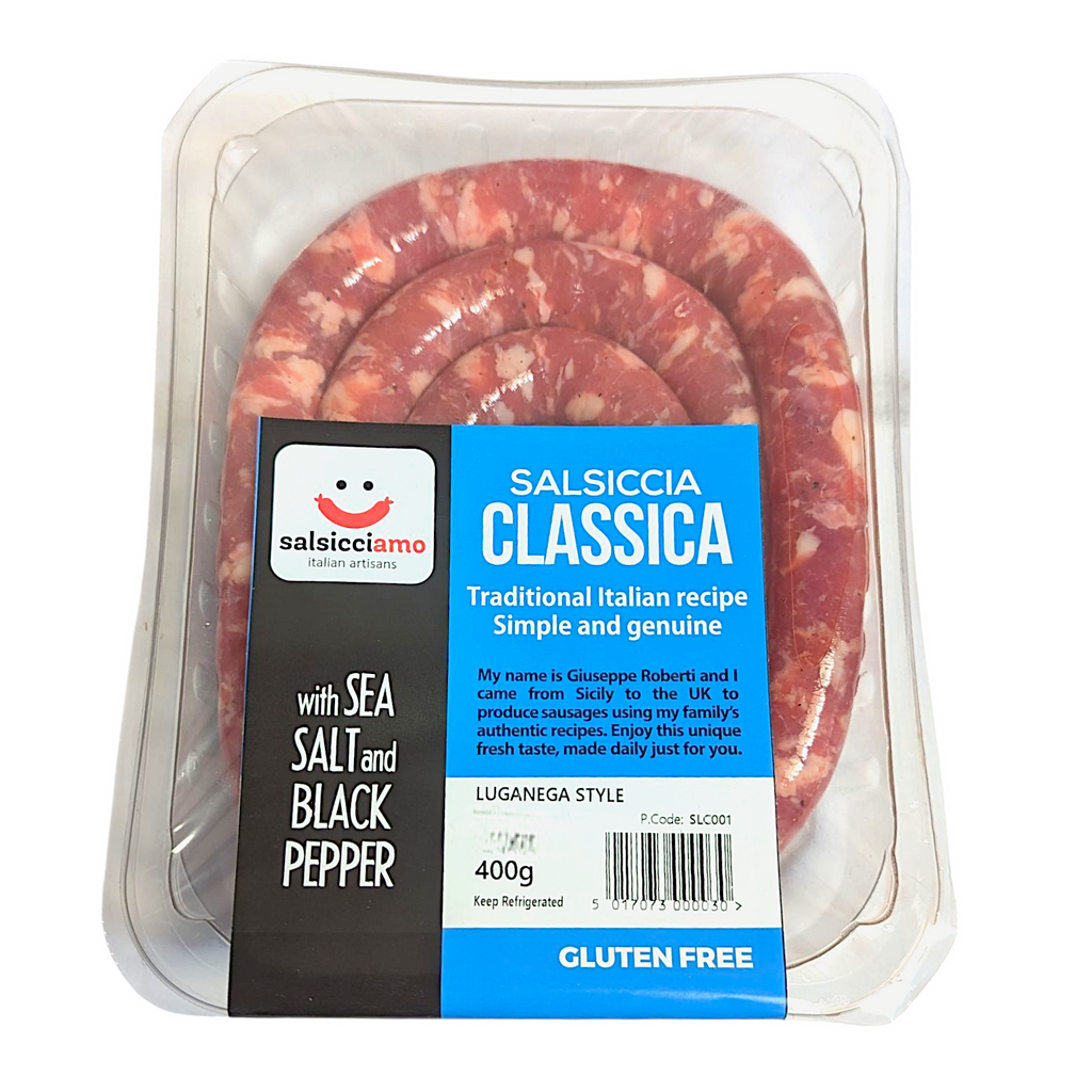 Salsicciamo Salsiccia Classica - Sausage with Sea Salt and Black Pepper 500g - Italia Solutions UK