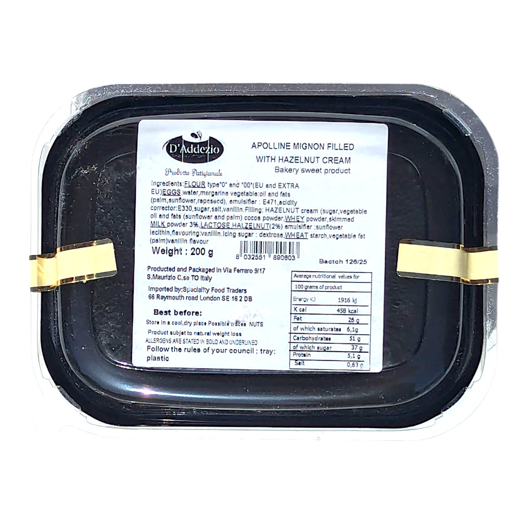 D'Addezio Apolline Hazelnut - Aragostine alla Gianduia 200g - Italia Solutions UK