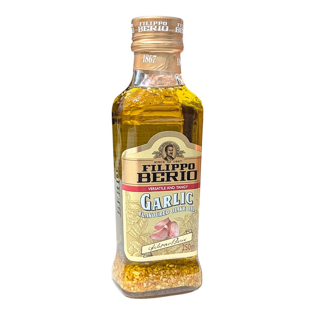 Filippo Berio Garlic Flavoured Olive Oil 250ml Infused With Garlic Pieces - Italia Solutions UK