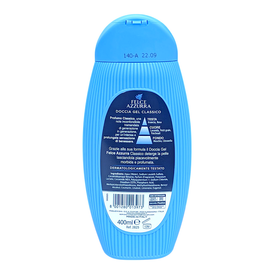 Farce Azzurra Docciagel Puro Duschgel 250ml - Für Sensible Haut, Ohne Farbstoffe & Parabene