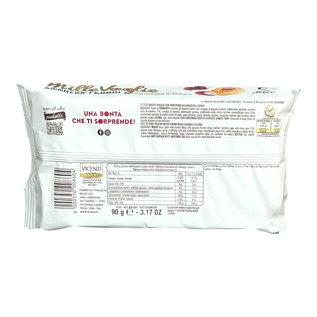Vicenzi Matilde MilleVoglie Amarena Fabbri Special Edition Puff Pastries 90g - Italia Solutions UK