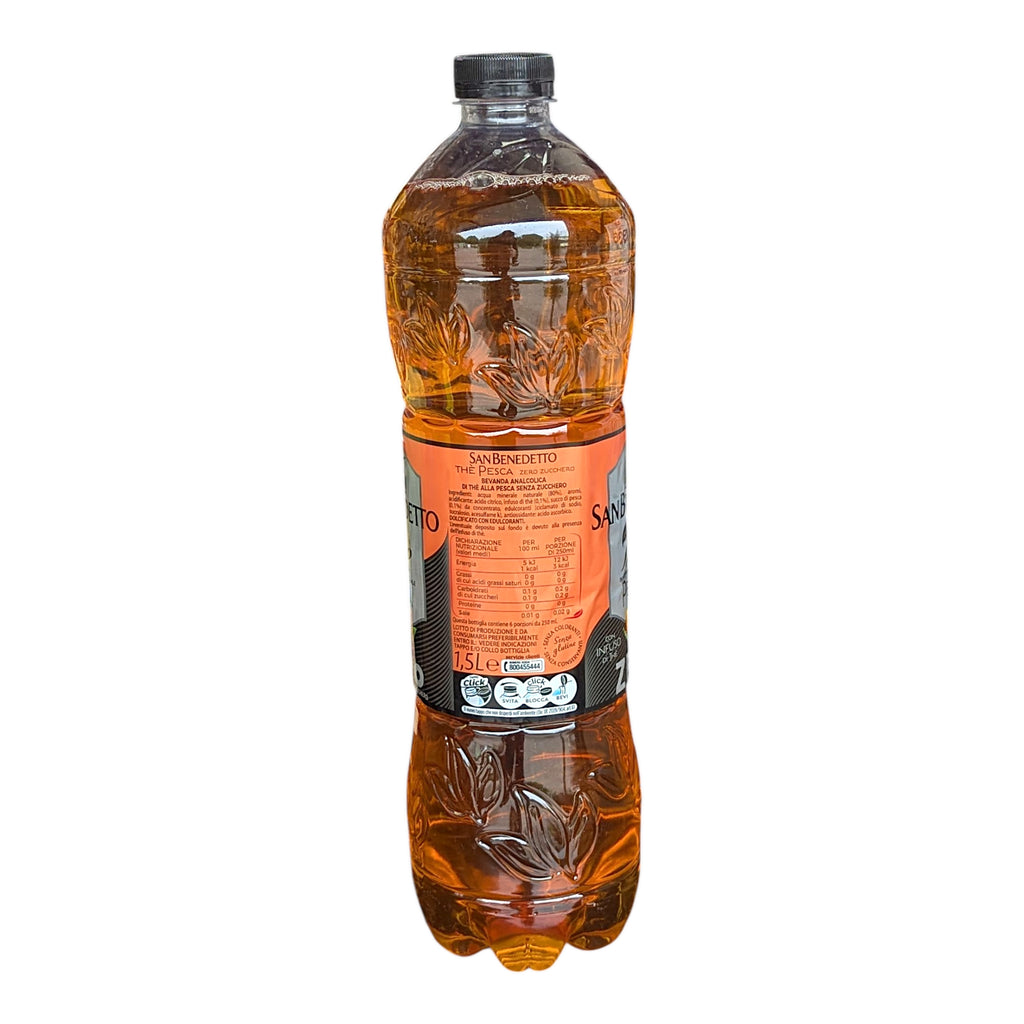 San Benedetto The alla Pesca Zero - No Added Sugars Peach Ice Tea 1.5L - Italia Solutions UK