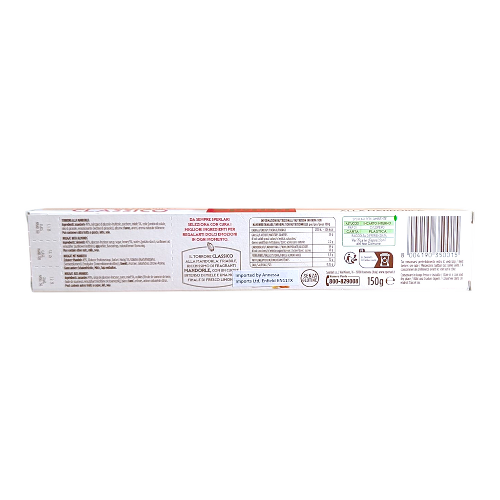 Sperlari Torrone Classico Alla Mandorla, Hard Almond Nougat 150g - Italia Solutions UK